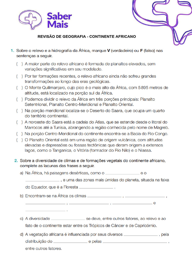 Geografia 9 Ano - África | PDF