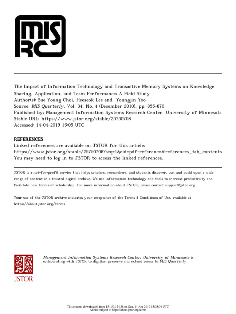 The Impact Of Information Technology And PDF Factor Analysis 