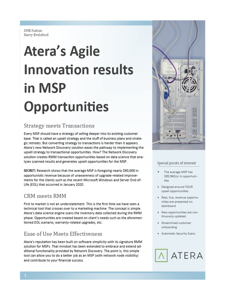 Atera's Network Discovery for MSP Upselling | PDF | Return On ...