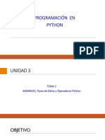 Variables, Tipos de Datos y Operadores en Python