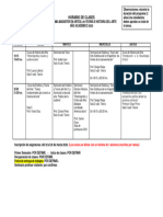 Horario de Clases I Semestre 2020 Magister Teoria e Hria Del Arte