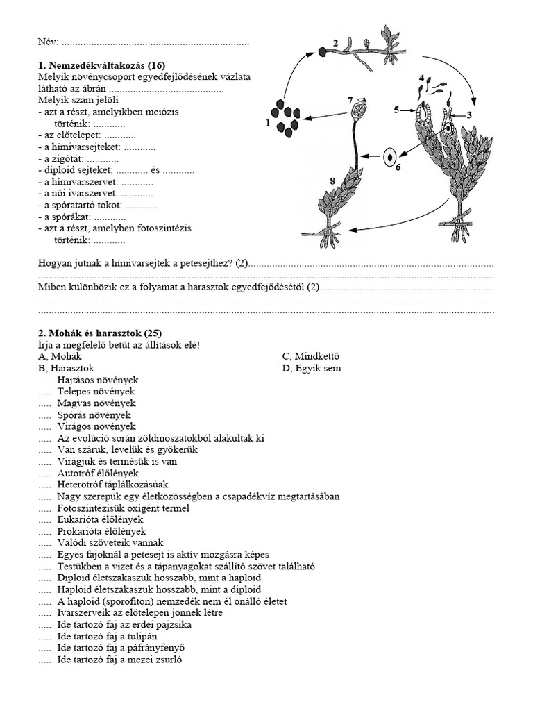 Vírusok, Prokarióták, Gombák, Növények 2 | PDF