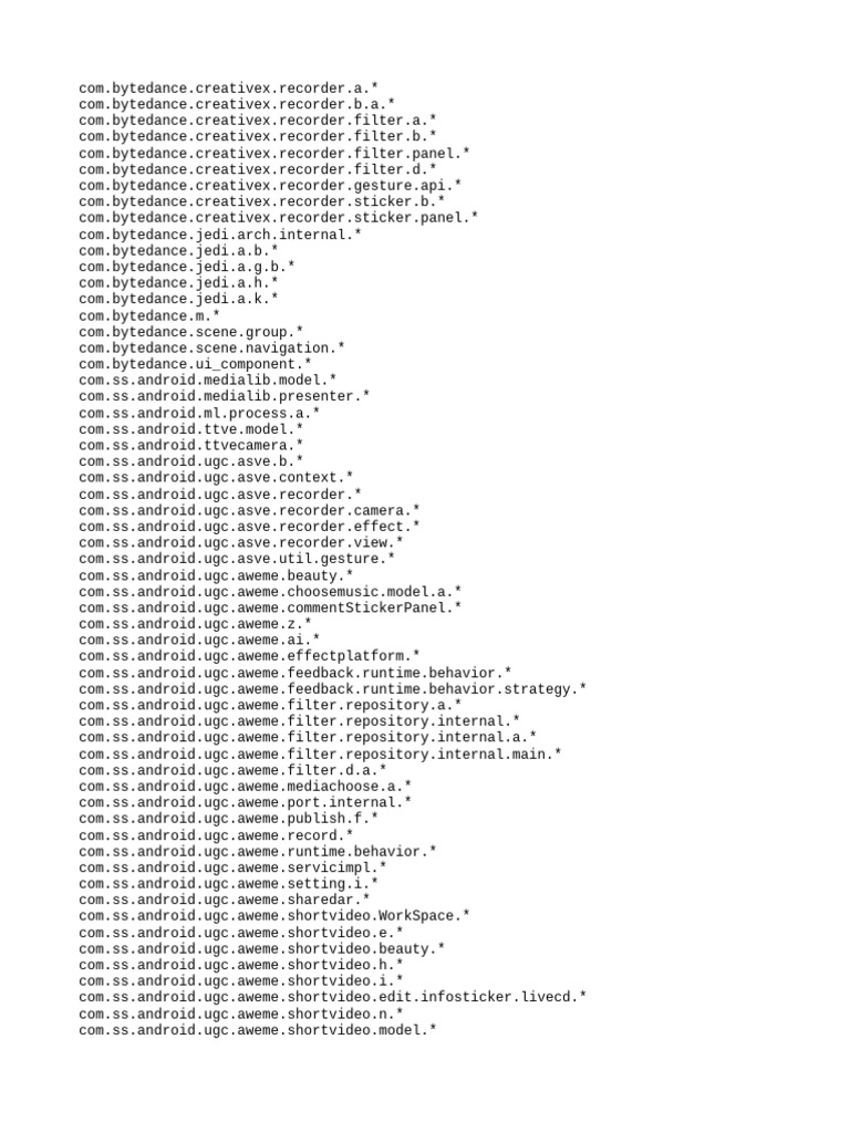 ByteDance & SS Android Package List | PDF