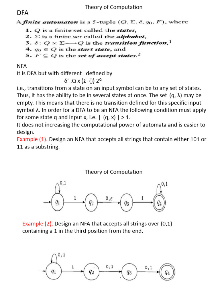 NFA to DFA Conversion Guide | PDF | Theory Of Computation | Computing