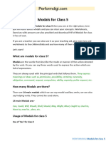 Modals For Class 5 PDF