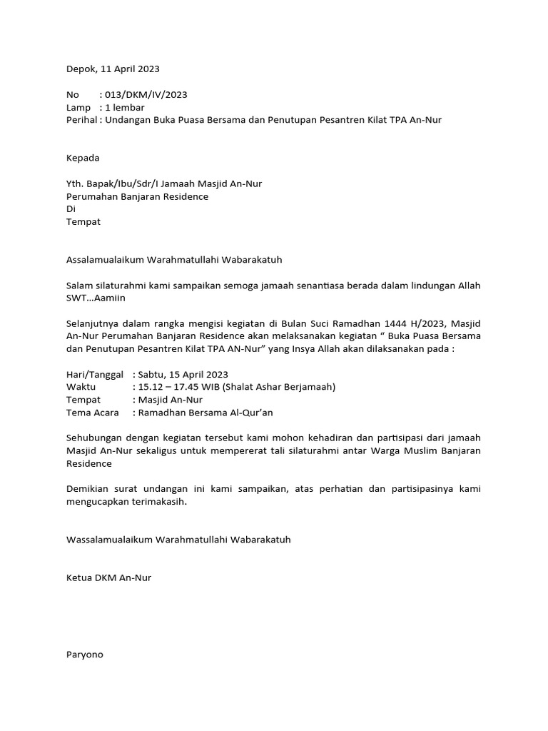 Undangan Bukber | PDF