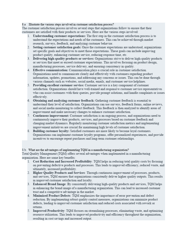 Steps in Customer Satisfaction Process | PDF | Risk | Customer Satisfaction