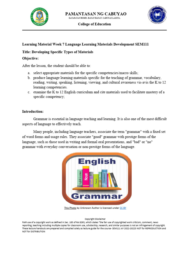 Sem111 Week7 Language Learning Material Development (20230305090726 ...