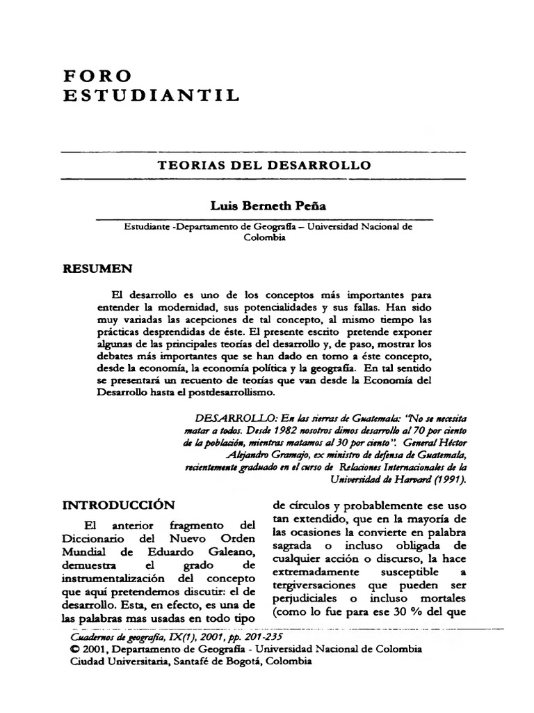 Teorias Del Desarrollo | PDF | Sociedad | Teoría de la modernización
