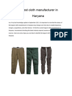 Largest Cloth Manufacturer in Haryana
