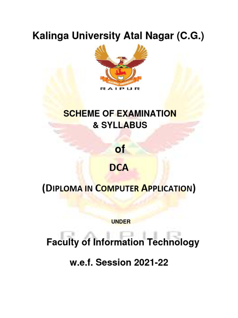 DCA Syllabus for Computer Applications | PDF | Constructor (Object ...