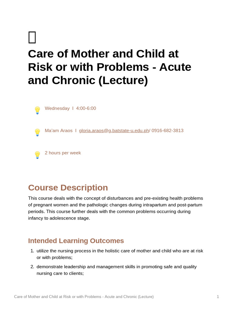 High-Risk Mother and Child Care Lecture | PDF | Gestational Diabetes ...