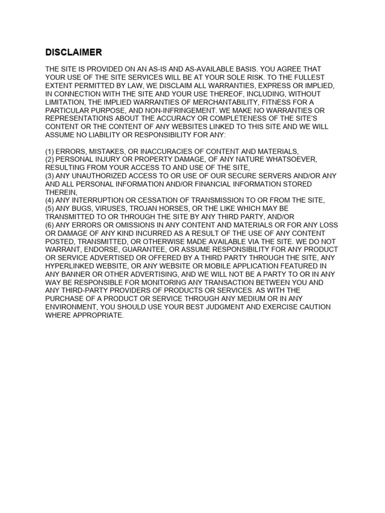 Editable Disclaimer | PDF