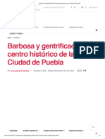 Barbosa y Gentrificación Del Centro Histórico de La Ciudad de Puebla