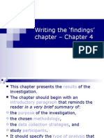Writing The Findings' Chapter - Chapter 4