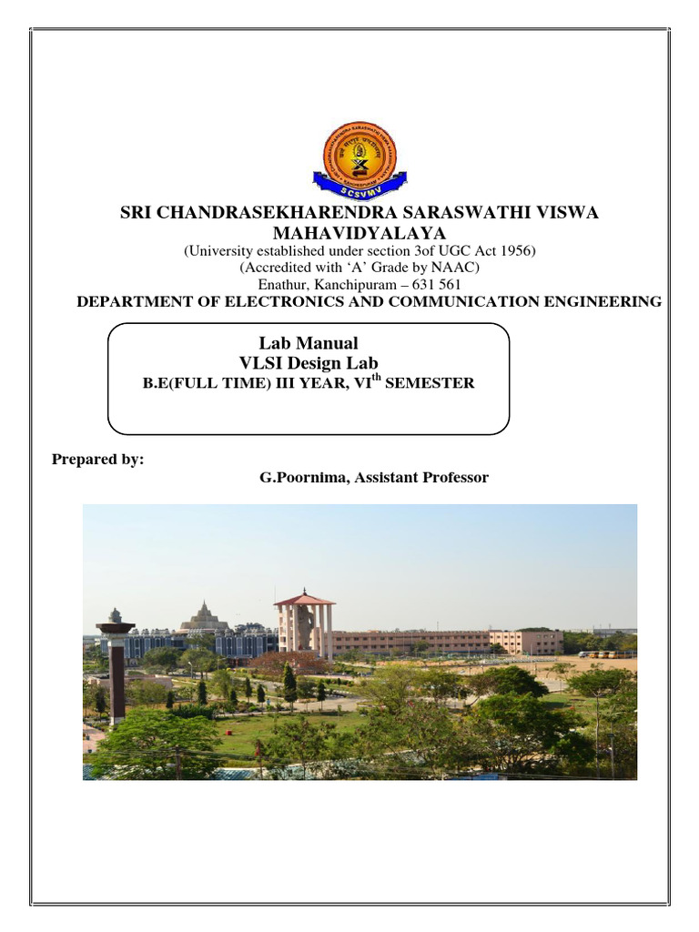 VLSI Design Lab Manual for B.E. Students | PDF | Hardware Description ...