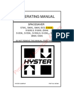 Hyster S70XL, S80XL, S80XL BCS, S100XL, S120XLS, S120XL (D004), S135XL, S155XL, S155XLS, S135XL, S155XL (B024, C024) SPACESAVER Operating Manual