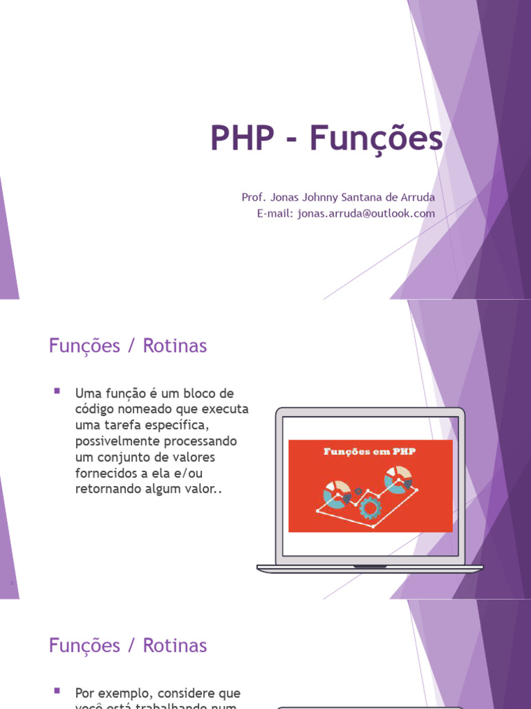 Funções em PHP: Conceitos e Exemplos | PDF | Php | Função (Matemática)