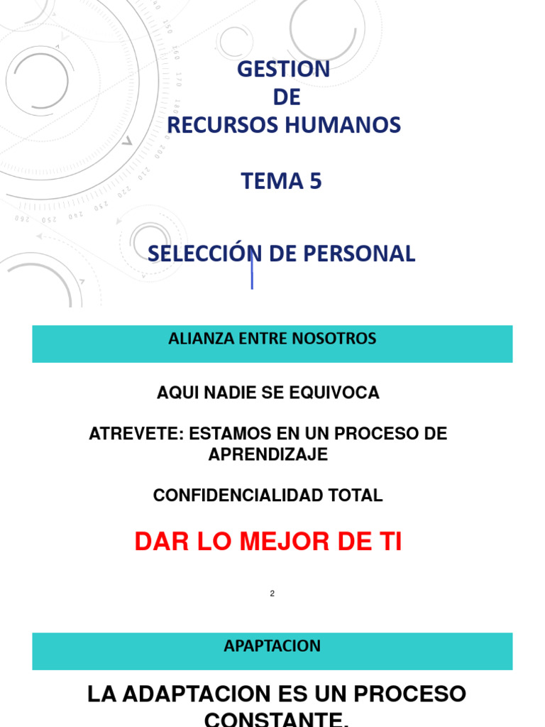 Tema 5 Seleccion Pdf Gestión De Recursos Humanos Inteligencia