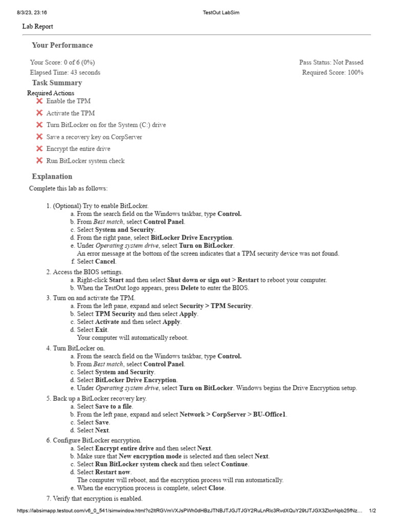 TestOut LabSim PDF 803 PDF Booting Computing