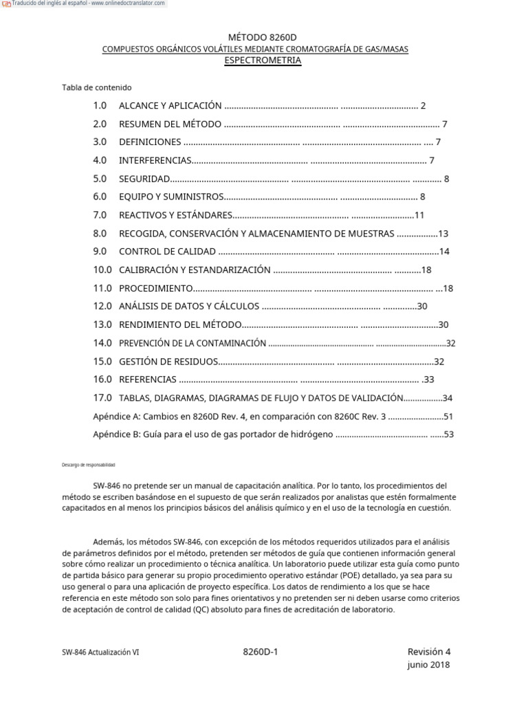 Comparativa de métodos EPA 8260B y 8260D | PDF | Laboratorios ...