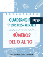 CUADERNO NUMEROS DEL 0 AL 10 - 1 CURSO EDUCACION PRIMARIA