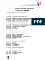 Especificaciones Tecnicas - Arquitectura