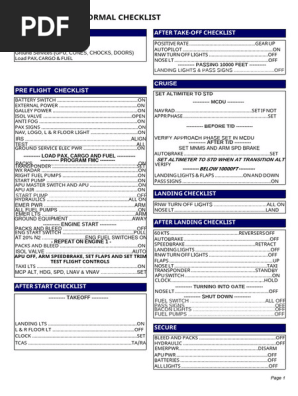 Boeing 717-200 Pre Flight Checklist | PDF | Transport Accidents