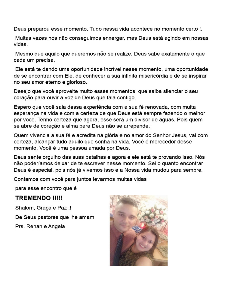 Carta Do Encontro Com Deus Pdf