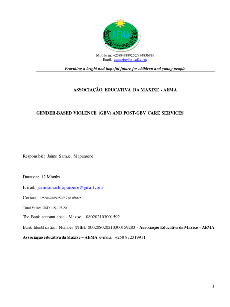 Gender Based Violence Gbv Hiv And Premature Unions Project Pdf