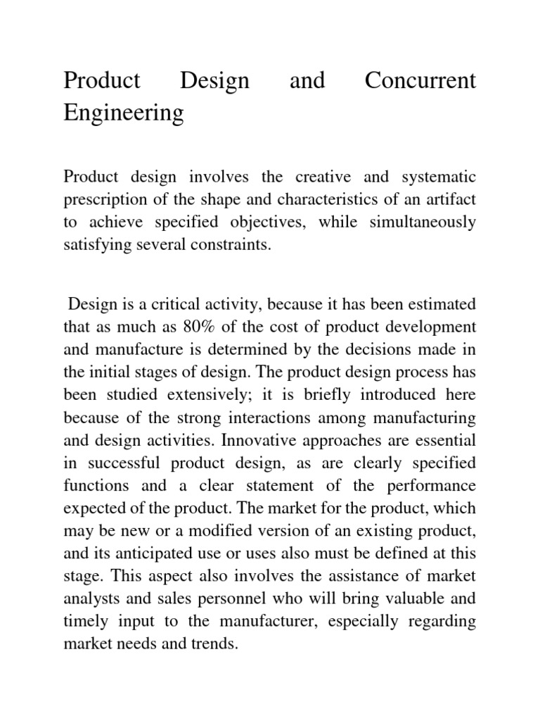 Benefits of Concurrent Engineering in Design | PDF | Recycling ...