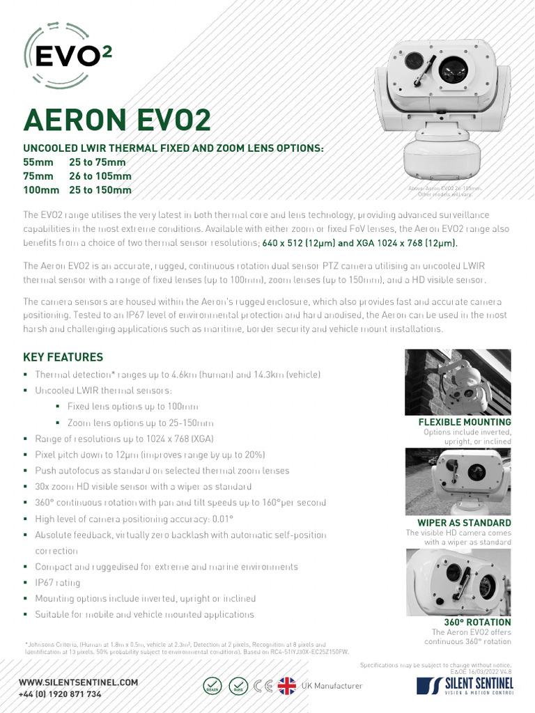 Aeron EVO2 Thermal Camera Overview | PDF | Camera | Camera Lens