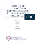 Informe de Estimacion de Radiacion Solar Del Departamento Del Huila