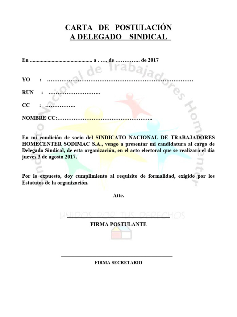 Carta de Postulacion Delegado PDF
