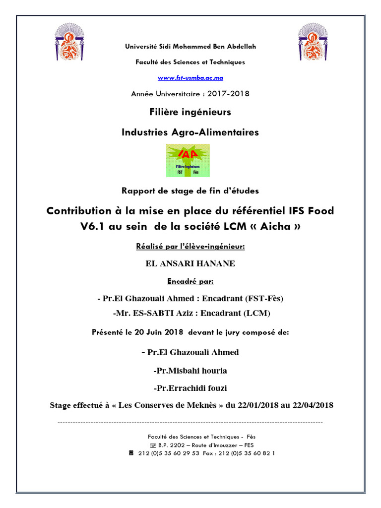 4 4 4 contribution la mise en place du r f rentiel ifs food v6 1 au