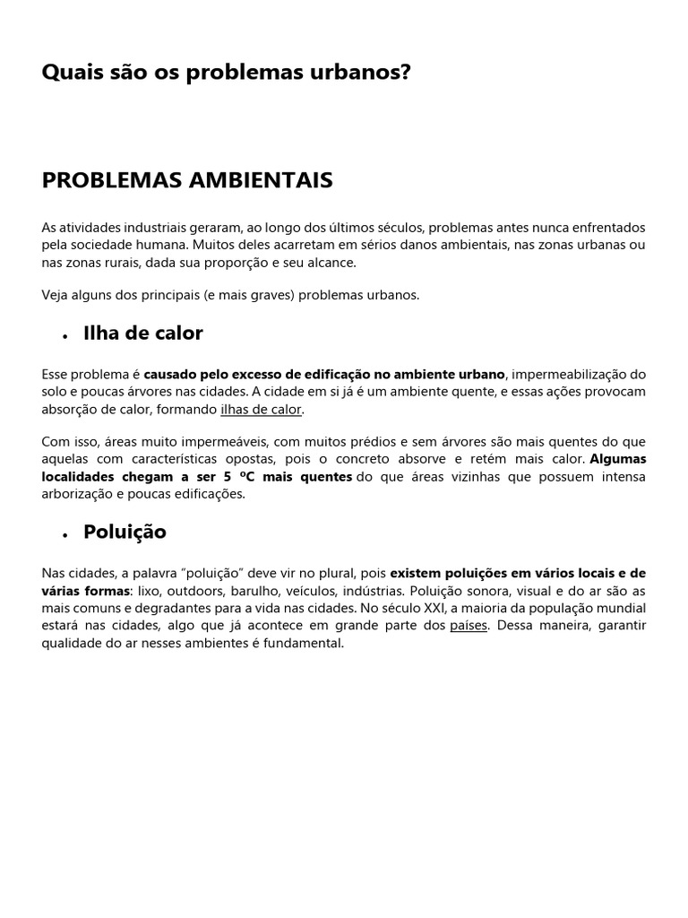 Problemas urbanos: quais são os mais comuns do século XXI?