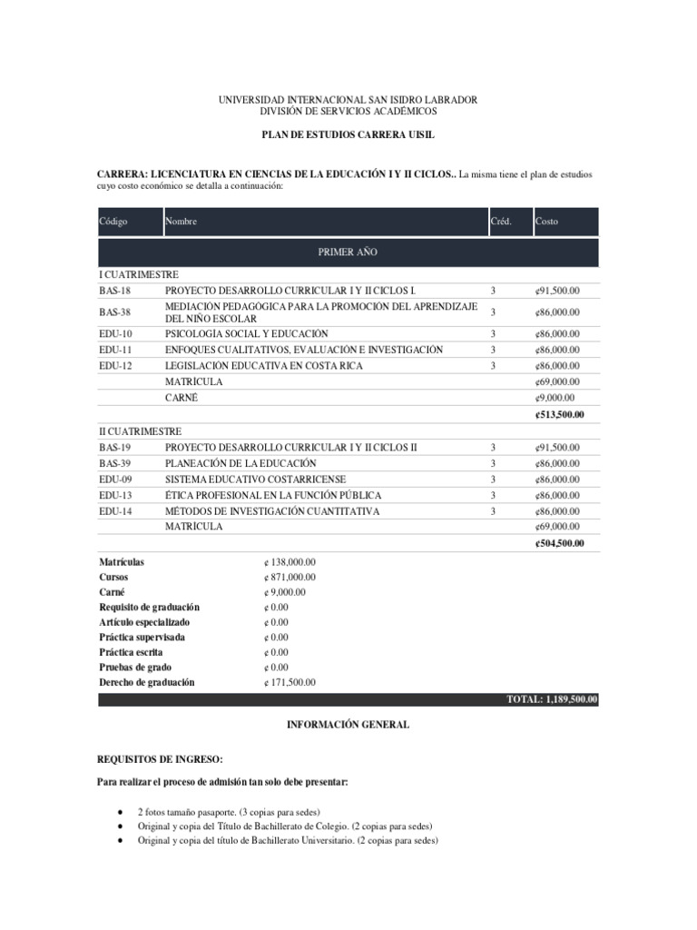 Plan de Estudios Licenciatura en Educación | PDF | Plan de estudios