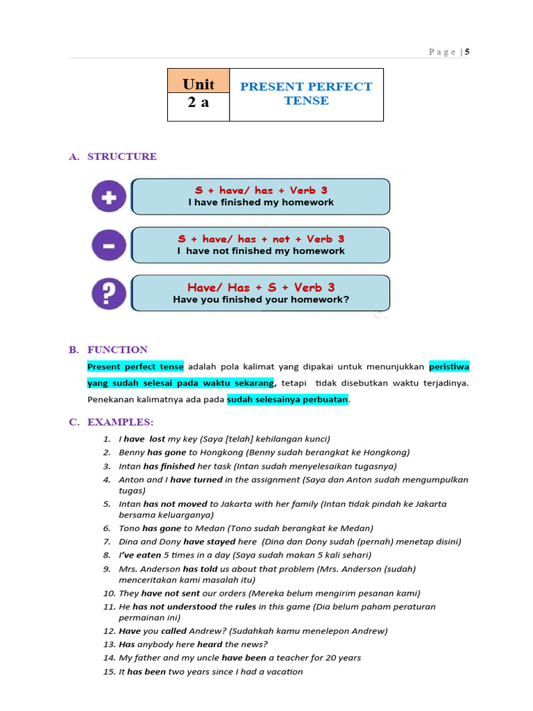 2 Present Past Future Perfect Tense Pdf Grammatical Tense