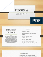 Pidgin at Creole