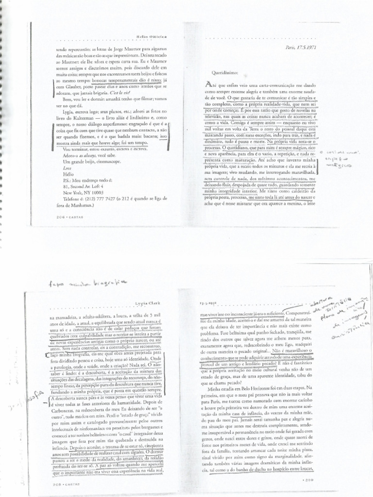 Carta de Lygia Clark PDF