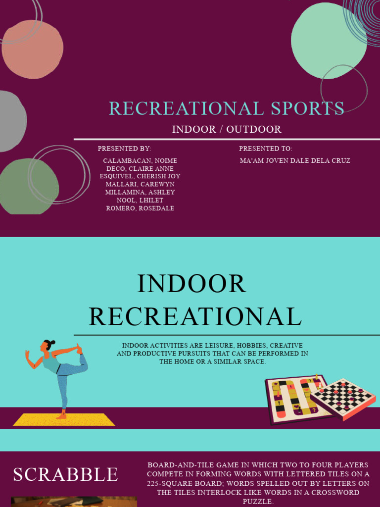 Indoor and Outdoor Recreational Sports | PDF | Association Football | Yoga