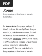 Griego Koiné: Origen y Significado | PDF | Griego griego | Lengua griega
