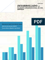 Desarrollado La Filosofía Organizacional de Una Empresa