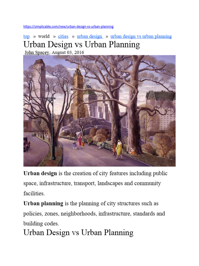 urban design vs urban planning PDF