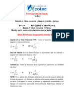 Fórmulas de Interés Simple