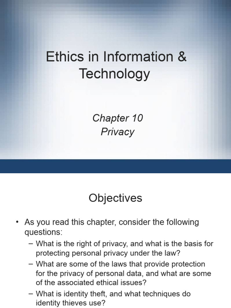 10 Ethics In Information And Tecnology Pdf Privacy Identity Theft