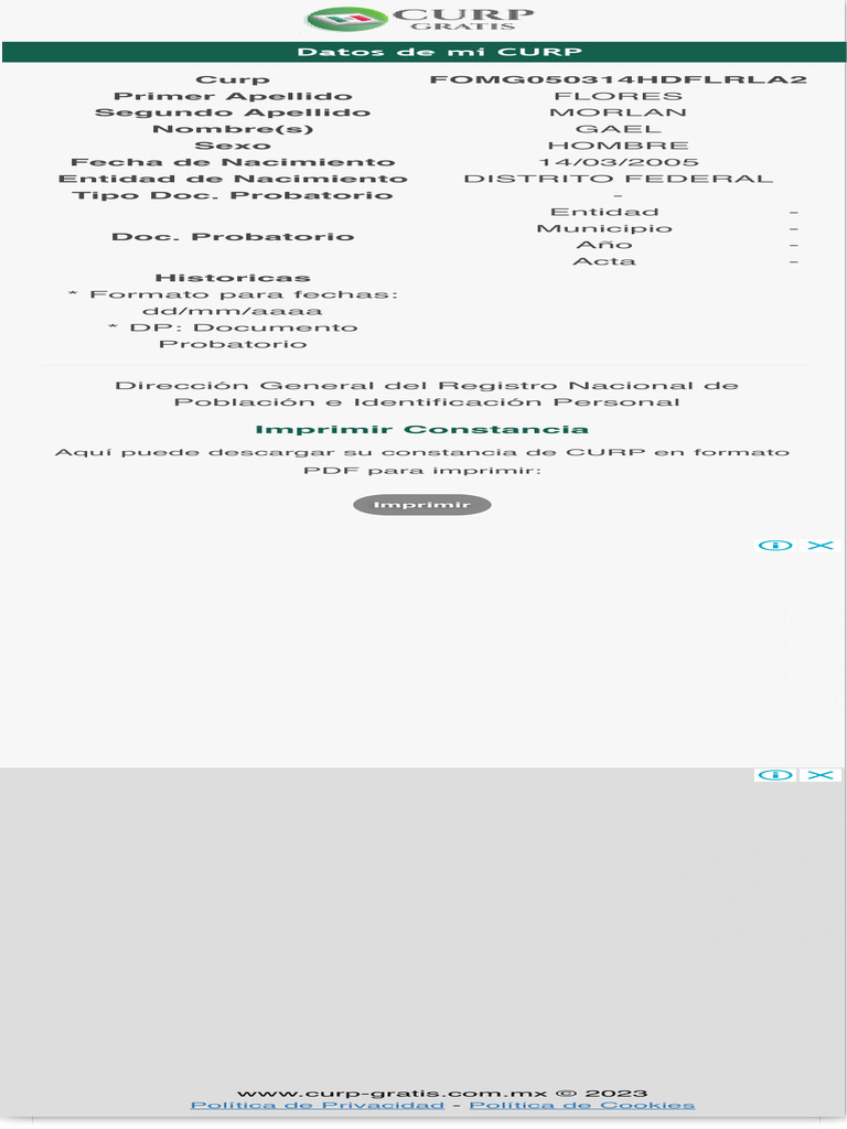 Image Result For Consultar E Imprimir Curp En Mxico Gratis