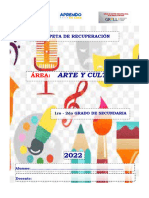 CARPETA de Recuperacion de Arte y Cultura 1ro 2do 2022