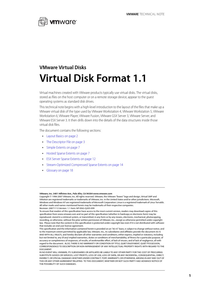 Virtual Disk Format 1.1 | PDF