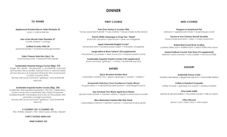 Sustainable Fine Dining Menu | PDF | Desserts | Foods